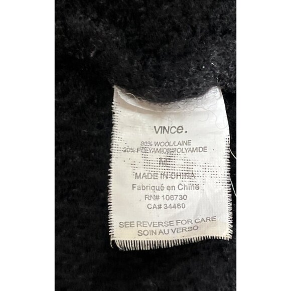 VINCE Black Wool Blend Short Sleeve Knit Open Cardigan Sweater - Picture 9 of 11